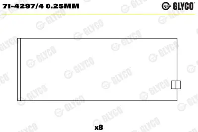 GLYCO 71-4297/4 0.25MM Kol Yatak 0.25  Opel   Astra G 1.7 Cdtı Dtı 16v 00-04 Astra H Combo Corsa C Merıva  7142974025mm CB1624A025 CR4207XA025 894314253 622745 94381678 CR4207SI025