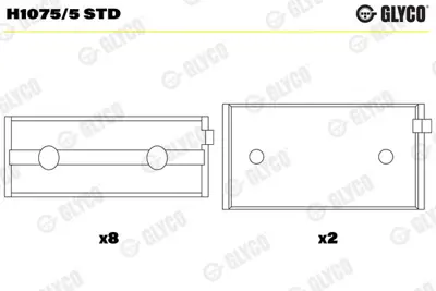 GLYCO H1075/5 STD Ana Yatak Std  Fıat   Tempra 1.6 Uno 70 1.4 Doblo 1.6 16v  H10755STD 7084MSTD 5888227 MB5439AM AN5178SA MB081100 AN5239SA 5881022 55212634 71714681