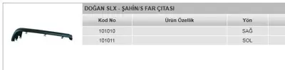 AYFAR 101011 Far Cıtası Sol  Fıat   M131 Dogan Slx Sahın S Far  101011 A3575012701 3575011301 3575012701 31002110 A3575012201 10554 8MK376774591 3575012201 131380N