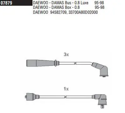 DODUCO 7879 Bujı Kablosu-Daewoo Damas 90// 3cyl  7879 33700-A80DO2000