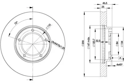 MGA 50267 Fren Dıskı On Havalı-257-5-Toyota  Hılux Ln85 89-97 2wd / Hıace 90/04  BS7200 4351226090 BD2609 6027451 MDC1072 DF426 16235 D6124710 982000803 DF2745T