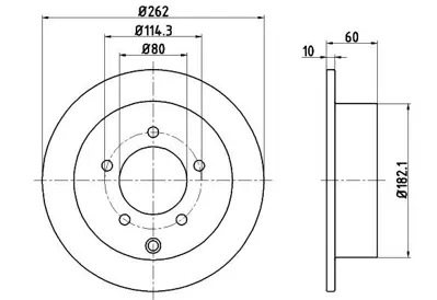 MGA 50283 Fren Dısk Arka Duz 262-5  Mıtsubıshı  Lancer 08 - 12  MN116332 ADC0382 92227400 ADC2320 BR5783C J3315024 C65317 AND6731 92227403 N3315028