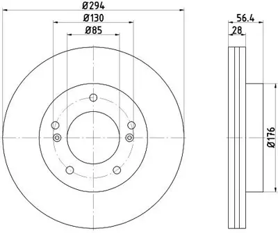 MGA 50348 Fren Dısk On Hava Kanallı 294-5  Ssangyong   Actyon Kyron Rexton 06 - 12  4144109100 1815205703 8120101037 986479C31 8DD355116471 BS7760B 205703 4144109000 4144109111 S7000V