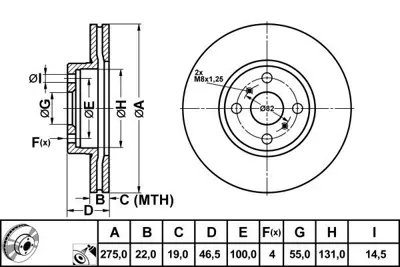 MGA 50386 Fren Dısk On Hava Kanallı 275-4  Toyota  Yarıs 06 - 13  4351252130 DDF1780C1 NBD1610 N3302163 BBD4560 986AB5566 30155210059 BS7146B 986AB5238 590281520