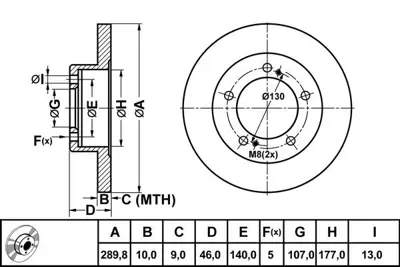 MGA 50384 Fren Dısk On Duz 290-5  Suzukı  Samuraı Sj50 Sj413 88 - 00  50384 5.52118E+12