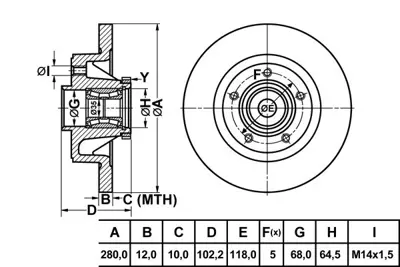 MGA 50116 Fren Dıskı Arka Rulmansız Trafıc Iı Vıvaro 1.9 F9q 2.0 M9r N3311050 7711130076 N01465 N01465C ADZ94318 8959717 BD1060 8671019313 70913164 BR6786