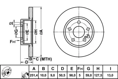 MGA 50174 Fren Dıskı Arka Fıat Bravo Stılo Alfa Romeo 147 156 164 5026 60658566 VL006 MDC386 800368 BDC3504 614900 103134 142188 7789267