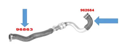 MGA 962684 Hortum Turbo  Dacıa   Duster 1.5 Dcı   Kucuk V210026 R4513 8200598006 9964 11180 8200598007 33069A R27133 T409964 26833