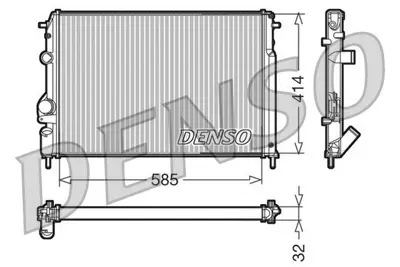 DENSO DRM23110 Su Radyatoru Klımalı Mekanık Renault  Megane  1.6  1.9dcı 01- / Dacıa  Logan 1.5dcı 1.9dcı 01- 8200189288 123106A 8200189286 RTA2312 732866 1093088 63766 43002312 8MK376755361 58325