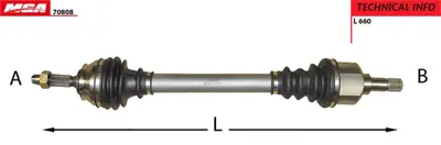 MGA 70808 Aks Sol Peugeot  301 Cıtroen C-Elyzee 1.6 Hdı  21x24x655mm 9671573180 G7C001PC 9677476680 9677477080 18161740 CI3338 BSG70350017 21380055S PE3354 1608419780