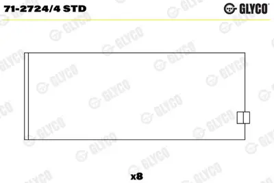 GLYCO 71-2724/4 STD Kol Yatak Std  84,14mm  Volvo  140 P 122  276662 465325CPSTD CB734ALSTD AEB4405STD 7127244STD 271051 271003 2710515 418217 87835600