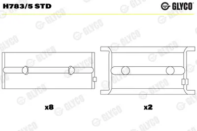 GLYCO H783/5 STD Ana Yatak  Volvo  140 240 740 P 121  271217 6382MSTD MB773AM MS1154ALSTD H7835STD 271214 419607 271219 87836600 419588