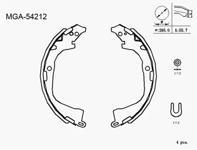 MGA 54212 Kampana Balata Vw Amarok 2H0698525 8DB355022061 986487955 109901546 MFR708 124290 36753 5188009 BBS6446 362600J