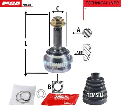 MGA 70858 Aks Kafa Dıs-Abslı-Tata  Indıgo-Marıne 2004//  Turbolu    25x28x52mm 70858