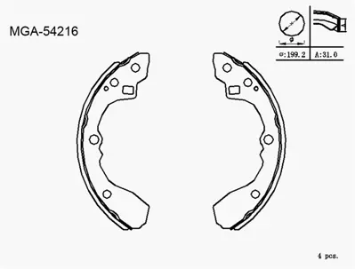 MGA 54216 Kampana Balata  Kıa  Rıo 02 - 05 Kalın Tıp 58315FDA01 36145330015 530506 BS1157 S30539 1847 K9737 LS2060 6670 986487687