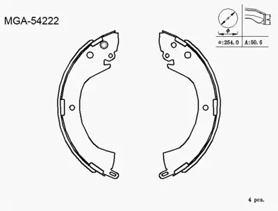 MGA 54222 Kampana Balata Mıtsubıshı L200 98-07 L400 95-/ K6715 MB895475 SHU602 986487886 5186919 680792 MN186402 55583 X50343 SHU575 MFR502