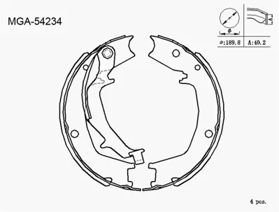 MGA 54234 Kampana Balata  Hyundaı  Santafe 2001/2005/Sonata 1998/2004    5835026A00 GS8489 FSB4131 ADG04133 S30527 1062 583052HA10 986487711 BSH1137 BB1370A5