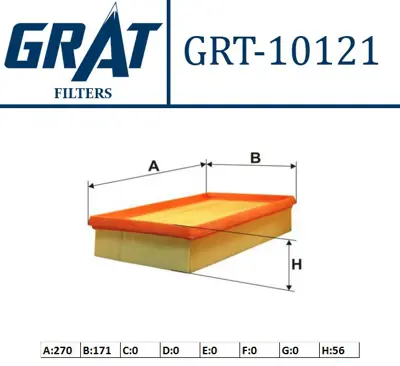 GRAT 10121 Hava Fıltresı Fıatstılo 1.9 Jtd 46783546 60621830 18213 15048 1504813 60621890 FKFIA207 A22001300 BOX1042 60810852