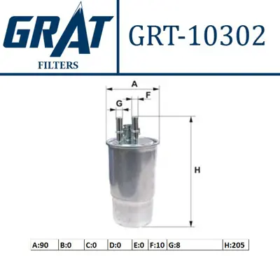 GRAT 10302 Mazot Fıltresı Fıat Doblo 1.9 Jtd Fıorıno Punto 1.3 Jtd Ford Ka 1.3 Tdcı CFF100503 77363804 VFF550 DNW2500 BF46052 EFF177 4830 30000201 1542785 1578143