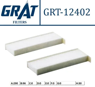 GRAT 12402 Polen Fıltresı Fıat Doblo 1.5 23- Cıtroen   Berlıngo Iı 08- / C4 Pıcasso 06-12 / C4 Pıcasso 12- / Ds5 / Jumpy Iıı 16- // Peugeot 3008 09-15 / 3008 CFA104192 6447XF CUK290032 9801448180 9807746380 1616959180 E2977LC2 K1227A2x 6447XG 9807746480