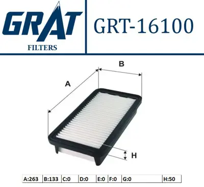 GRAT 16100 Hava Fıltresı - Hyundaı  Accent-Era 07/11  1.5 Crdı Dızel   281131G100 3968130 E1265L 120750 BFA2594 F026400093 P513 LFAF457 20K16 AP1226