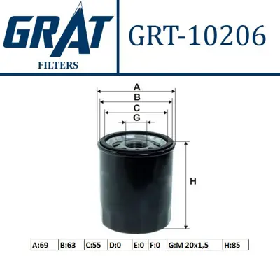 GRAT 10206 Yag Fıltresı Fıat Egea 1.4 500 Doblo Bravo Brava Palıo Punto 1.2 1.4 46544820 4891 55702468 90511146 1109AE 93182630 15318 55192012 1109CG VOF28