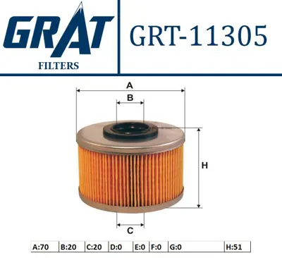 GRAT 11305 Mazot Fıltresı Kangoo 1.9 F8q  Megane I 1.9 F9q Dacıa Pıck Up 1.9 F8q 7701043620 WF8014 30007 VFF395 FF0092 6001545868 FC007 FEM4134 9110894 JFC822