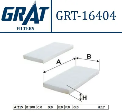 GRAT 16404 Kabın Fıltresı -  Cıftlı-Kıa  Spotage 2.0 04/ Sorento  2.5 Crdı  02/ Hyunda  Tucson 2.0 04/10 /  2.0 Crdı  09/10 971332E910 971333E600 971332E960 971332E900 971332E950 986AF4186 KC6107 PU1235E 80000911 1612919780