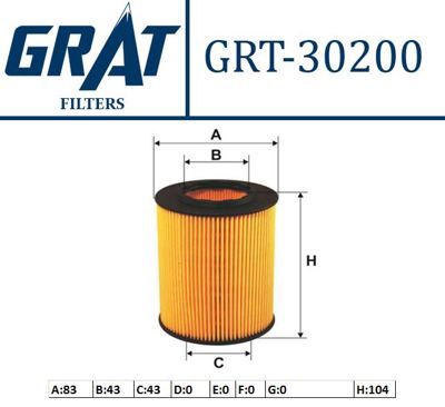 GRAT 30200 Yag Fıltresı  Bmw M52-54 / E36-E38-E39-E46-E60-E61-E65-E66-X5 E53-X3 E83-Z4 E85  11421427908 AC8001 E149166 ELH4230 JFOECO012 EL81084x FOECO012 OP205 586527 FA5438