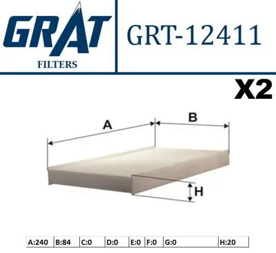 GRAT 12411 Kabın Fıltresı Cıftlı Cıtroen  C-Elysee 1.2vtı 1.6hdı/ Peugeot 301 1.2vtı 1.6hdı 1.6vtı 2012- 9678792080 K91652 QFC0392 PF2310 EKF3892 17564X2 WP2128 E7062 CAF230602 359002320280