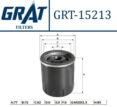 GRAT 15213 Yag Fıltresı Vw Audı Seat Skoda 03L115561A