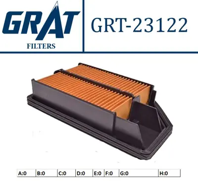 GRAT 23122 Hava Fıltresı -  Honda   Cıty 1.3 -1.5 - 1.4 05/  17220REAZ00 ADH22269 HA8665 2004453 20453 FA453S 17220REJW00 N1324082 A10260 MAF3453