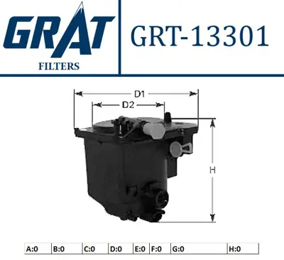 GRAT 13301 Mazot Fıltresı  Ford   Focus 1.6tdcı 04- Fıesta 1.6tdcı 01-12  Peugeot  206-207-307-308-407 / Cıtroen  C3-C4  1458065 3M5Q9155CB FC4028 31660 HDF939 WK9392 M133A18 Y60113480 31219584 FP5751