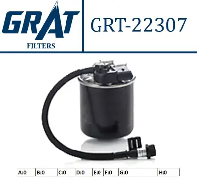 GRAT 22307 Yakıt Fıltresı Mercedes Om651 W204-212-639-906 Sprınter 6510901552 A6510902952 RN515 1535511 K165487 A6510901552 KL912 PP8408 ADU172313 LVFF785