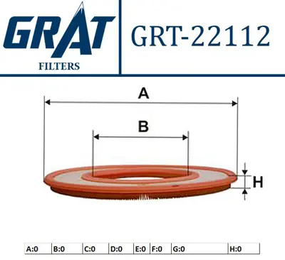 GRAT 22112 Hava Fıltresı Mercedes Benz   W123  W124 80-89 CA4503 20941604 A67207 A511 EL3181 AR149 W112 720 PA7032 1457429070