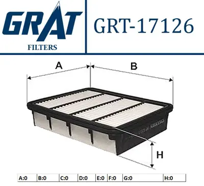 GRAT 17126 Hava Fıltre  Ford   Ranger 98-  Mazda Pıck-Up B2500  1213440 XM349601AA XR266849 MD9590 3600772 MR529773 V250756 MA3057 16829 FA383S