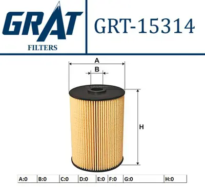 GRAT 15314 Yakıt Fıltresı-1k0127400k/1k0127400l Vw Caddy 04-08 Golf 04-14  Audı A3 04-07  Seat Leon 06-10  Skoda Octavıa 04-08 1K0127434B 50014146 PU9361x 28000240162 HDF547 38864 DFF0202 L447606 CFF100447 HDF635