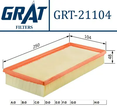 GRAT 21104 Hava Fıltresı - Mıtsubıshı  Colt  1.3-1.5  04/ / Smart  Forfour  1.1-1.5  04/06 1500A045 U835606 J1325051 VFA1214 4307AP A1350900501 FAM01 3025300 A2288 71760443