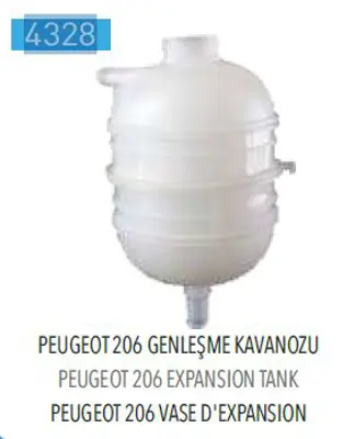 PLEKSAN 4328 Radyator Ek Su Deposu  Peugeot   206 1.4 1.6 16v  02-  132311 SKET0960047 41606 RT0037 422600164 721997 2035165 1307WK 1307LQ 221218