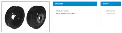 KMETAL 31-1009 Krank Kasnagı Vw Audı Seat Skoda 038105243M