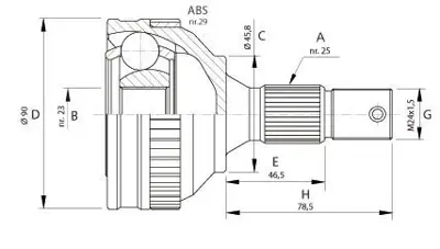 METELLI 15-1175 Aks Kafası - Cıtroen  C2 1,4hdı 03- 95656495 3242 40144980006 3242K 3272E5 810003 151175 170558 QVJ1175 3273E6