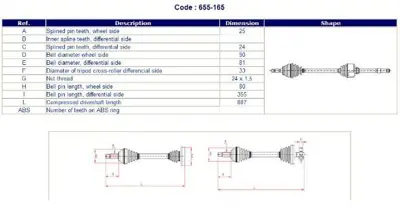 METELLI 17-0165 Aks Sag Peugeot  306 2,0 3273L7 PE3088 PE3076 P143R D90049070 P1237 352T 22749 PE3237 DRDS25067
