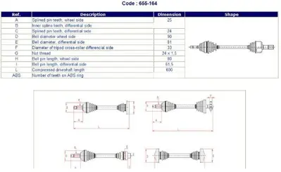 METELLI 17-0164 Aks Sol Peugeot  306 2,0 3272F6 T39067 3272F8 3188650 5134 P1314 327T 21671 170164 301848