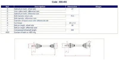 METELLI 17-0493 Aks Sag Peugeot  106 / Cıtroen  Saxo 1,4 1,5d 99- 32737F 170493 210156 32737G VKJC4431 21338 303344 22473 C1145 18162170
