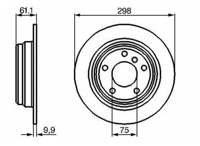 MGA 50525 Fren Dıskı Arka Duz  Bmw  Serıes 5 E39 520ı 96 - 03  34211164129 98200076601 34211163835 562062J 230397C 150128500 230397 14642 B2451P D1197