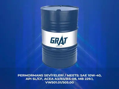 GRAT 610400 Motor Yagı 180 Kg Varıl 10w-40 Yarı Sentetık Apı Sl/Cf  205 Lıtre 