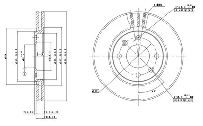 MGA 50570 Fren Dısk On Hava Kanallı 260-4  Peugeot  P406  4246L9 562027J 142521 562027JC BDR171420 RD00633 431602041120 DSK645 98200078601 78BD94062