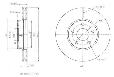 MGA 50594 Fren Dısk On Hava Kanallı 282-5  Ford  Focus Iv 1.0 1.5 Ecobost Ecoblue 18 -   JX611125AEB MDC2866C 250131520 JX611125AEA DSK3516 986479F81 92303405 JX611125ACA 2305503 2208066