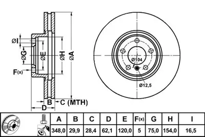 MGA 50686 Fren Dıskı On Bmw X5 E70, F15 X6 E71 07-14 34116793244 25099V 3155210005PD BG9063 ADC1755V V716 HP59037 9992211 MDC2328 562520JC