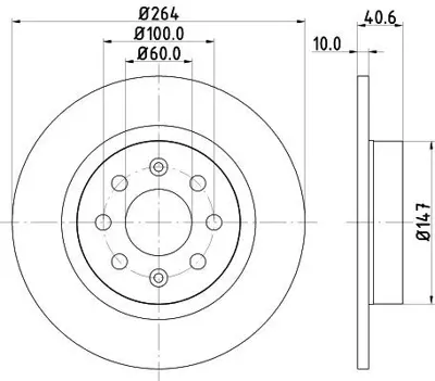 MGA 50691 Fren Dıskı Arka 264mm  Fıat Grande Punto Punto Evo Opel Corsa E 55700593 93167282 50902167 569097 F2002P 55700592 24011003231 812015122C 6047404 197008